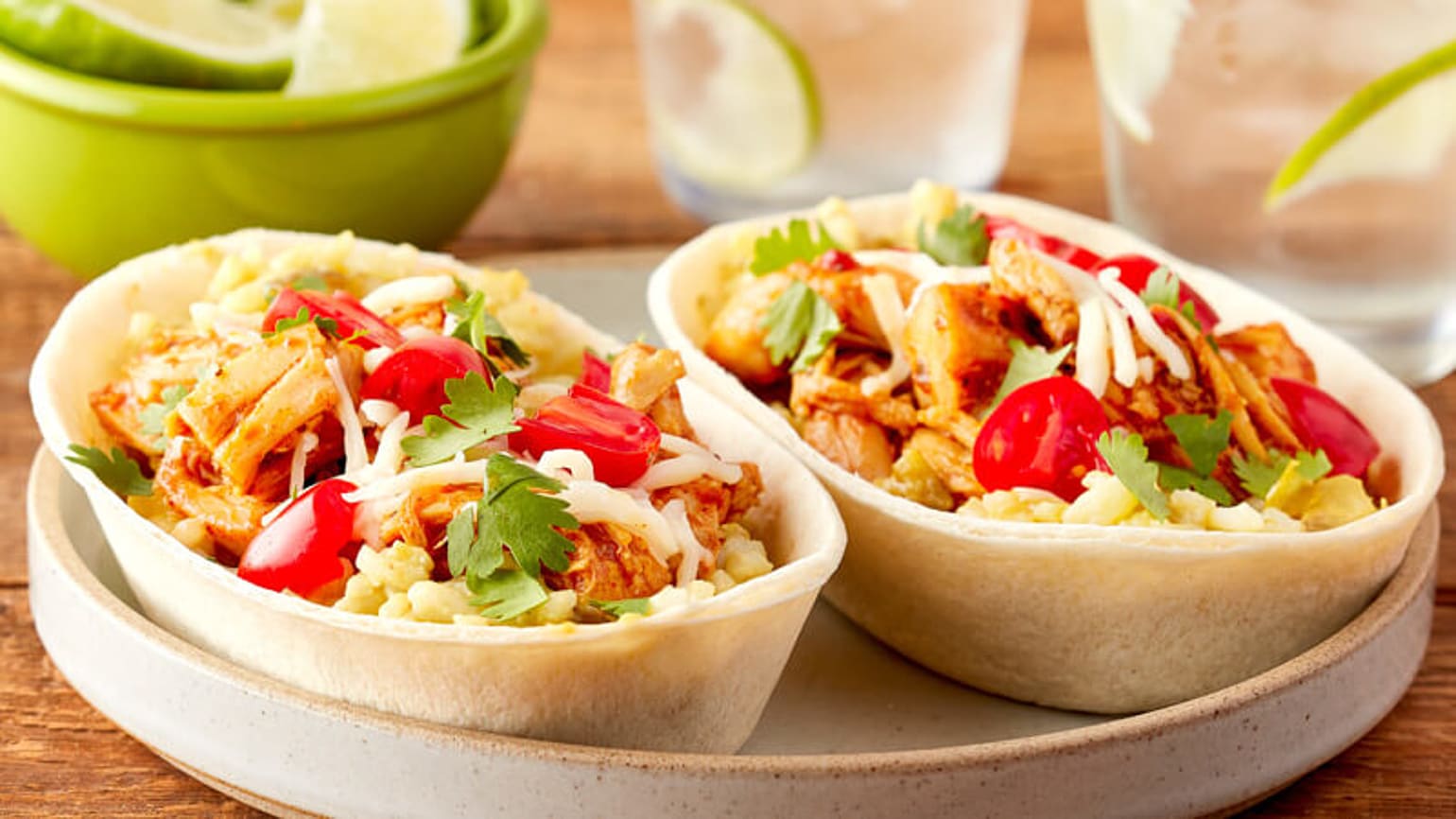 Salsa Verde Rice and Chicken Bowls